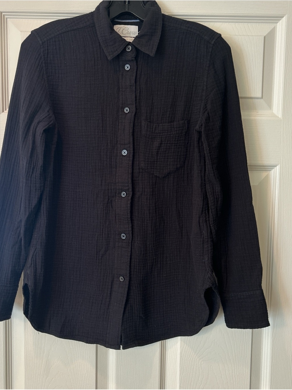 J. Crew women’s double gauze Black Button-Up Shirt Long Sleeve Casual